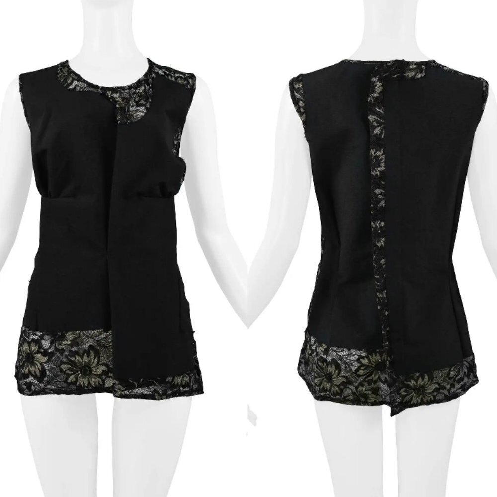 Comme des Garcons Vintage Black Lace Blouse AW1997 Medium